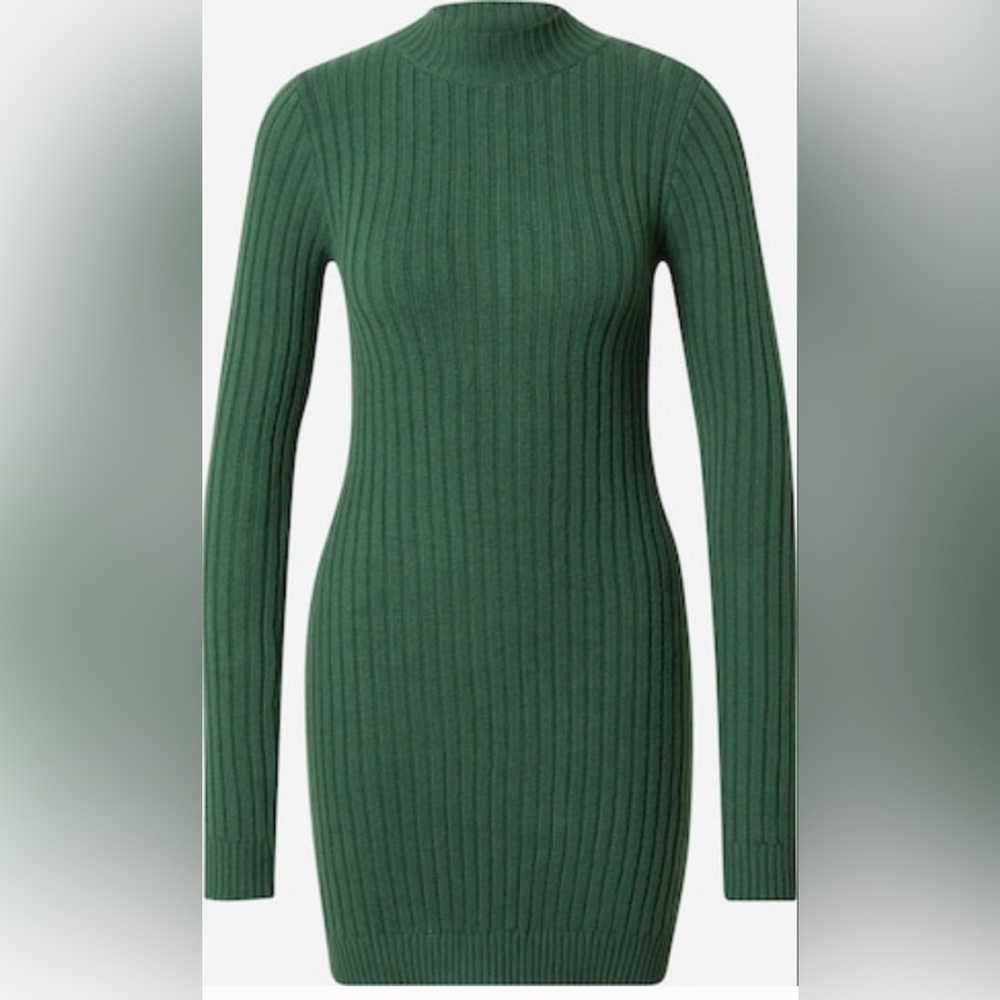 Hollister Dark Green Ribbed Long Sleeve Dress